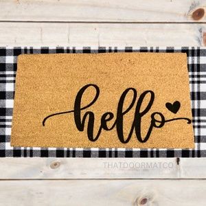 Hello heart doormat